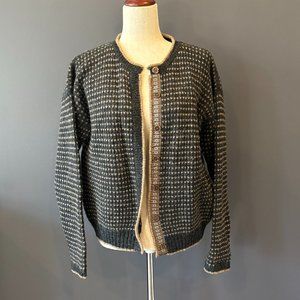 Woolrich Black and Cream Cardigan Sweater